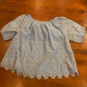 Gap NWT off the shoulder blue shirt